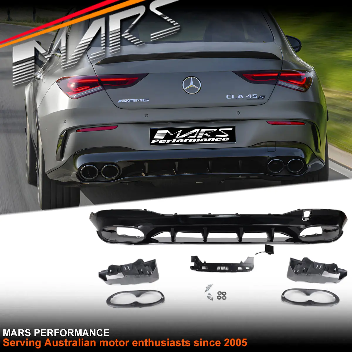 Cla45-S Style Rear Bumper Bar Diffuser Bodykit For Mercedes-Benz Cla Class C118 W118 & Cla35 Amg 2019-2025 1