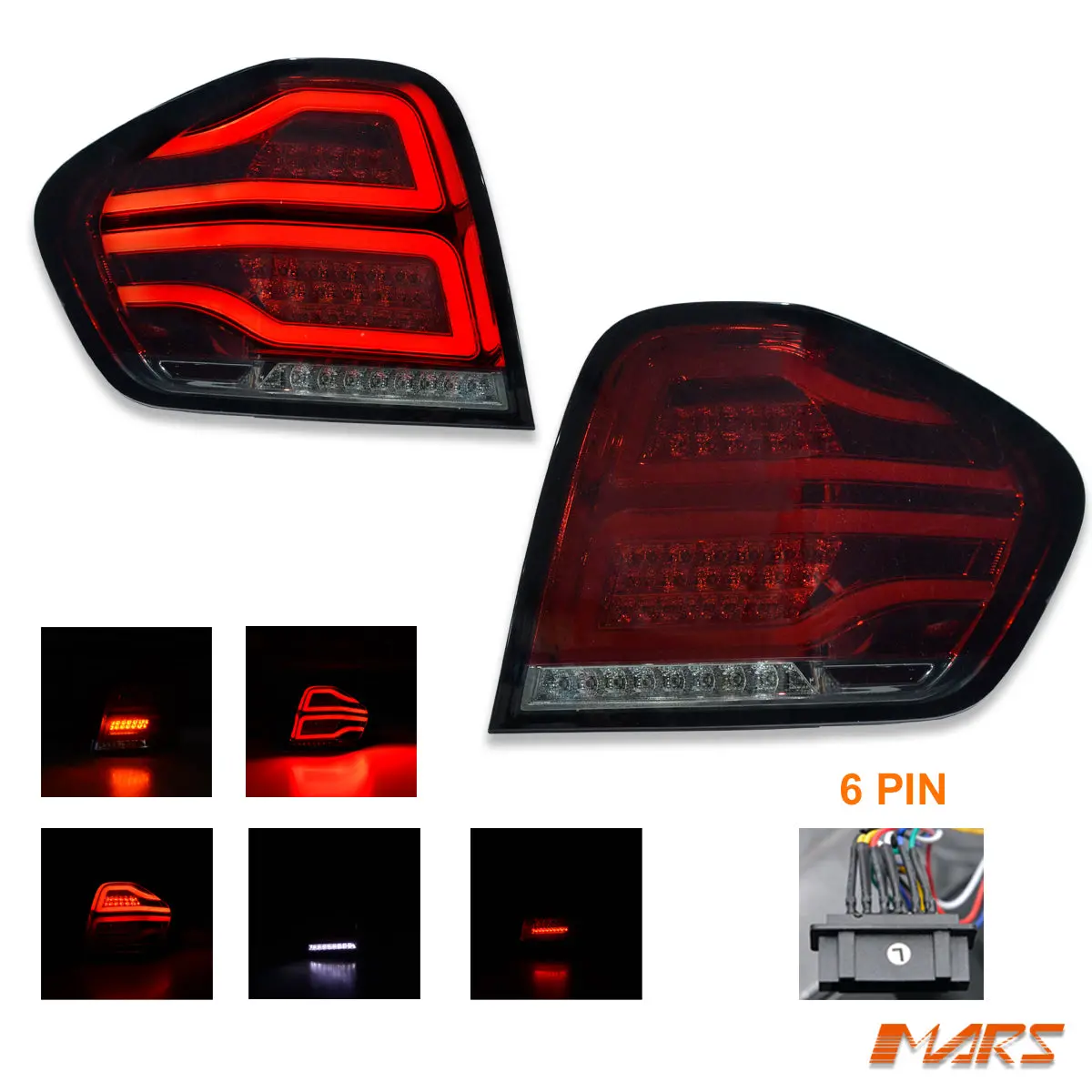 Smoked Red Full Led Tail Lights For Mercedes-Benz Ml-Class W164 2009-2011 & Ml63 Amg 1