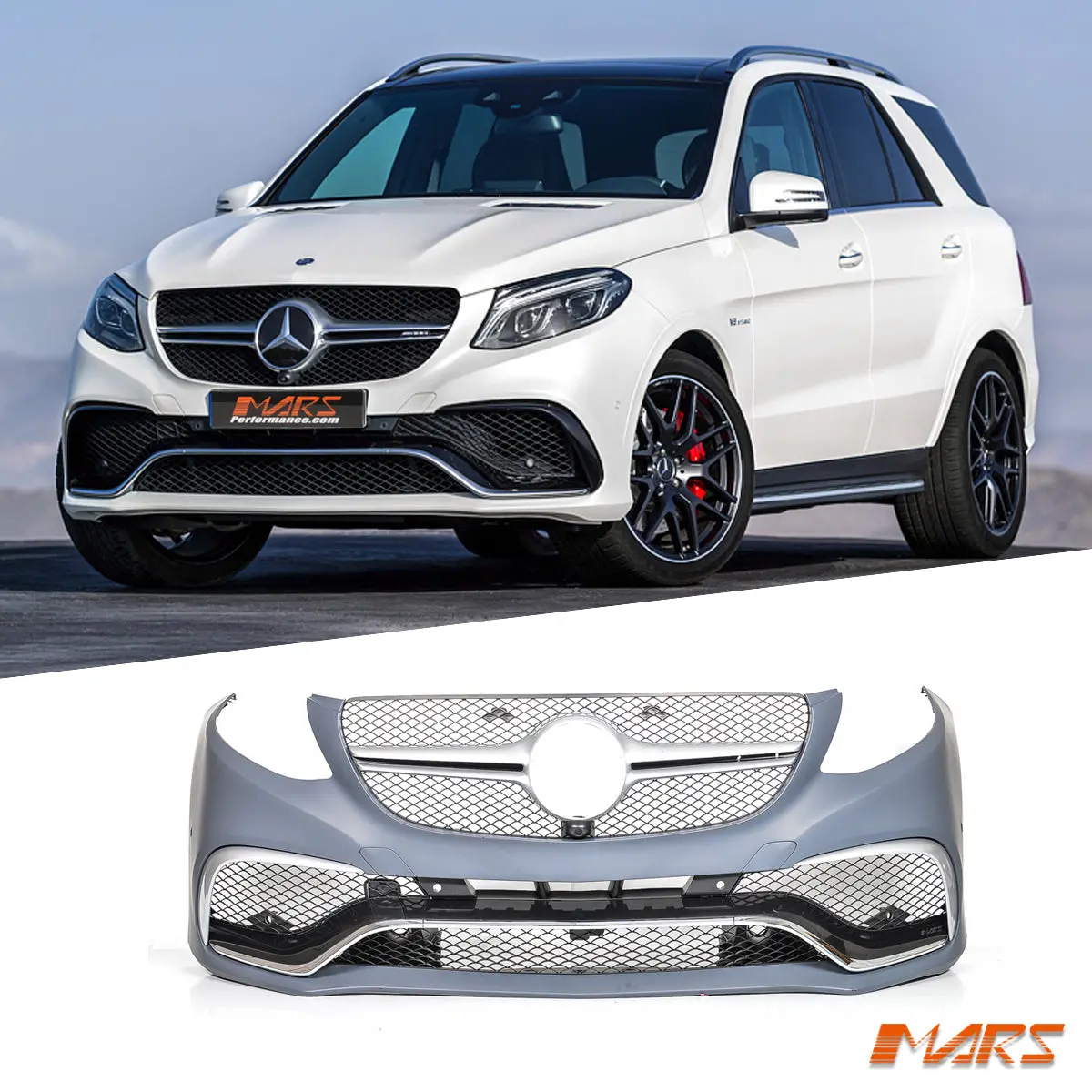 Gle63 Style Front Bumper Bar Bodykit & Grill For Mercedes-Benz Gle Class W166 Wagon 2015-2018 Include Gle43 Amg 1