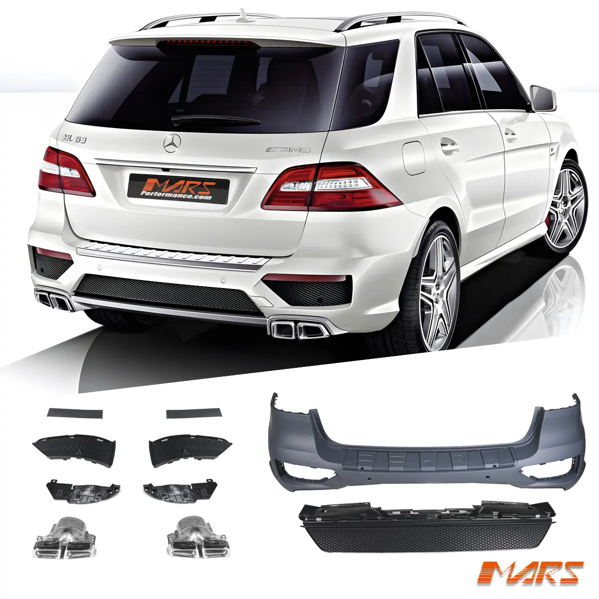 Ml63 Amg Style Rear Bumper Bar Bodykit For Mercedes-Benz Ml Class W166 2012-2015 1