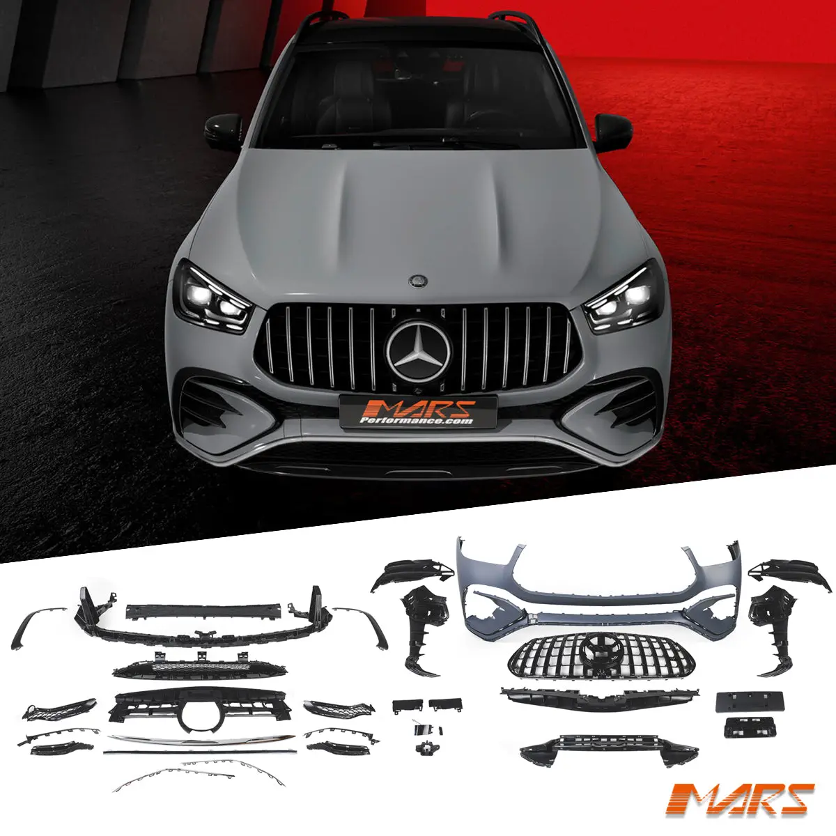 Update Sport Front Bumper Bar Bodykit & Grill For Mercedes-Benz W167 Gle-Class V167 Wagon / C167 Coupe & Gle53 Amg 2019-2025 1