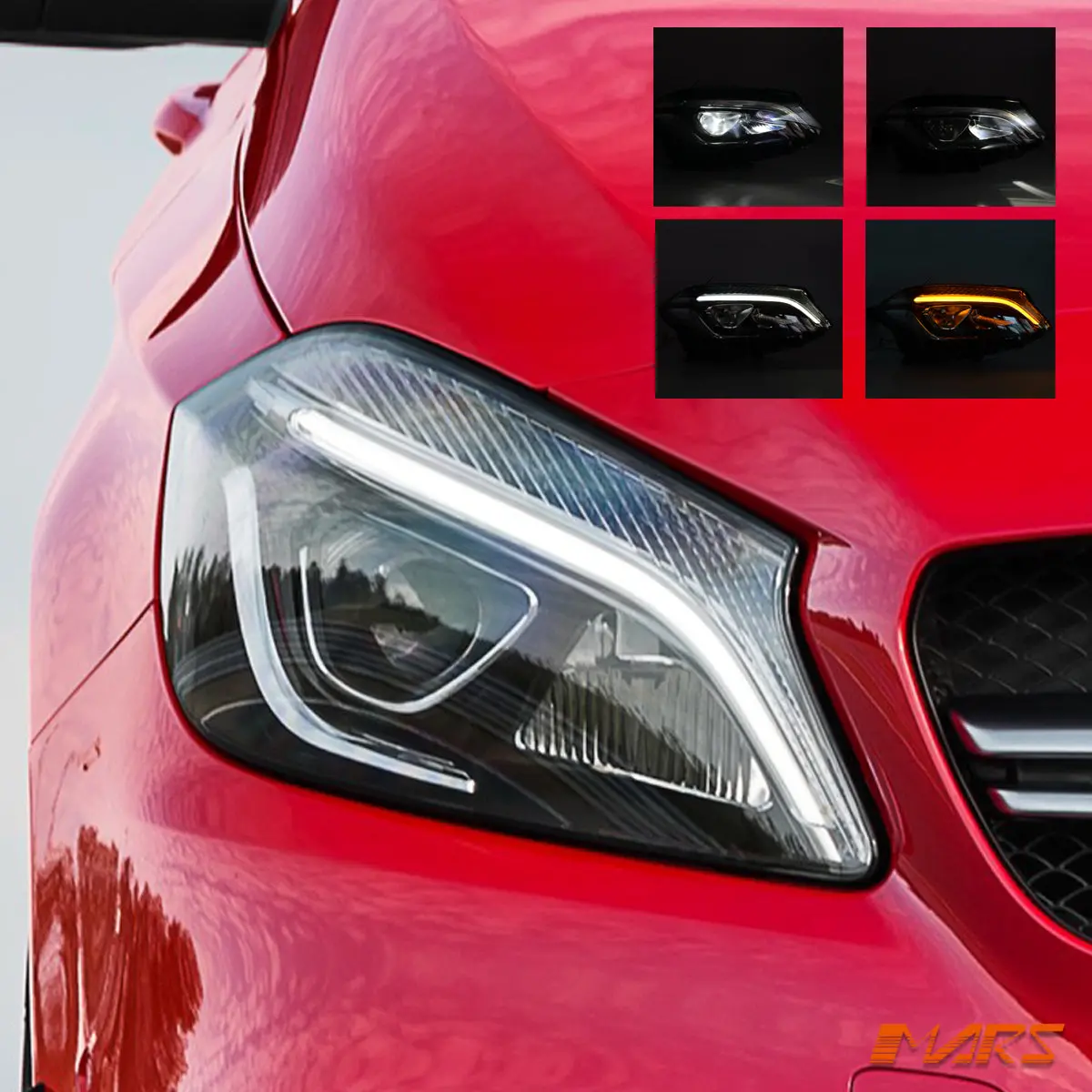 Full Led Drl Head Lights For Mercedes-Benz A-Class W176 & A45 Amg 2012-2015 Pre Update 1