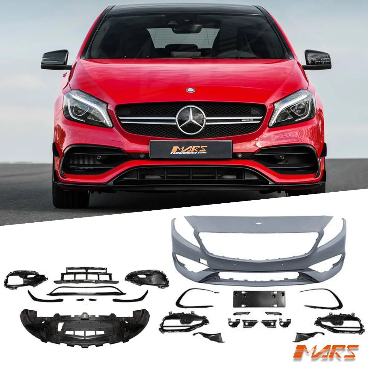 Amg A45 My16 Update Style Front Bumper Bar Bodykit With Carnards For Mercedes-Benz A Class W176 2012-2018 1