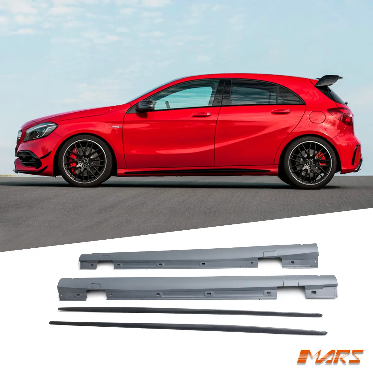 A45 & Cla45 Amg Style Lower Side Skirts Bodykit For Mercedes-Benz C117 W117 X117 Cla-Class & W176 A-Class 2012-2019 1