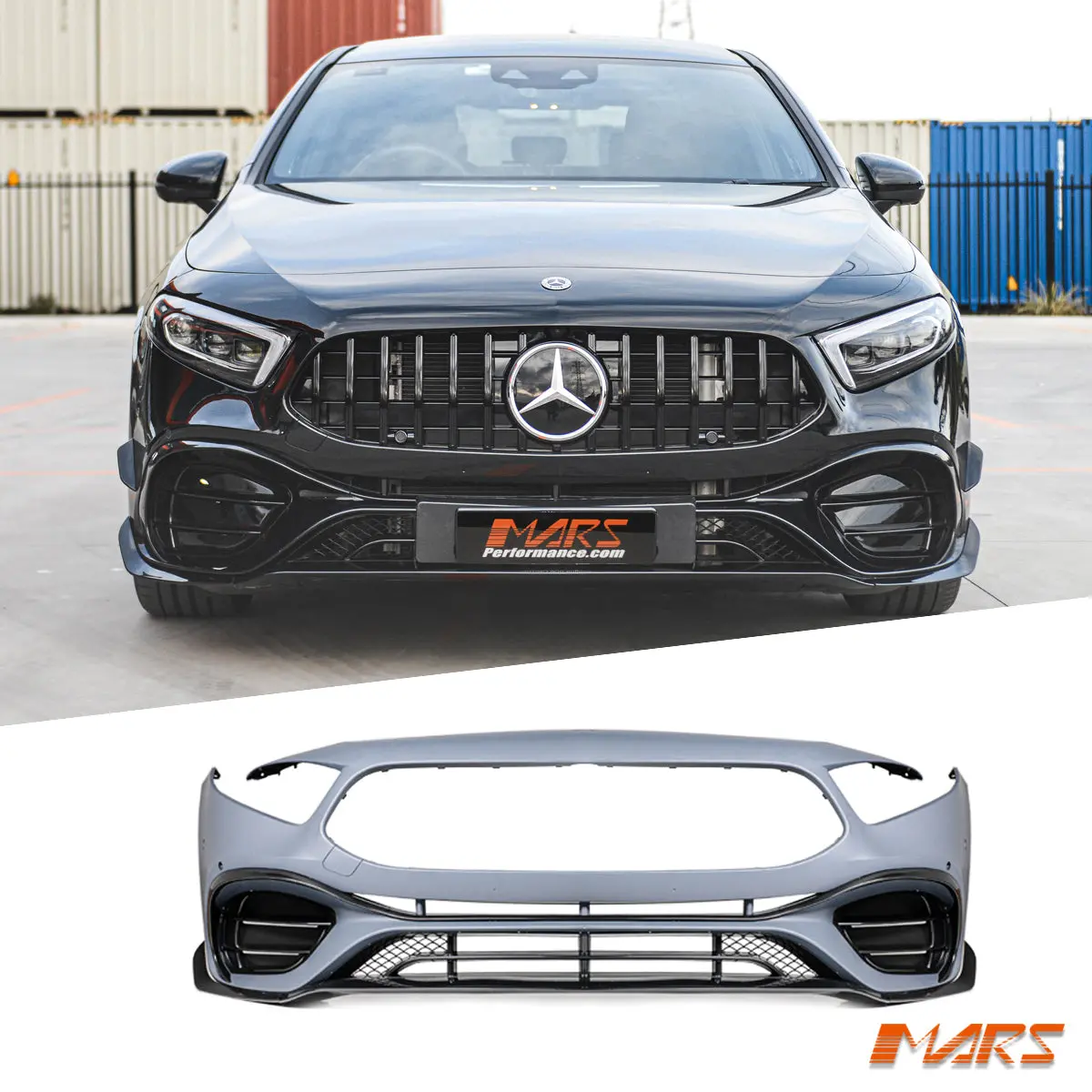 A45 Amg S Style Front Bumper Bar Bodykit & Canards For Mercedes-Benz A-Class W177 V177 & A35 2018-2023 1
