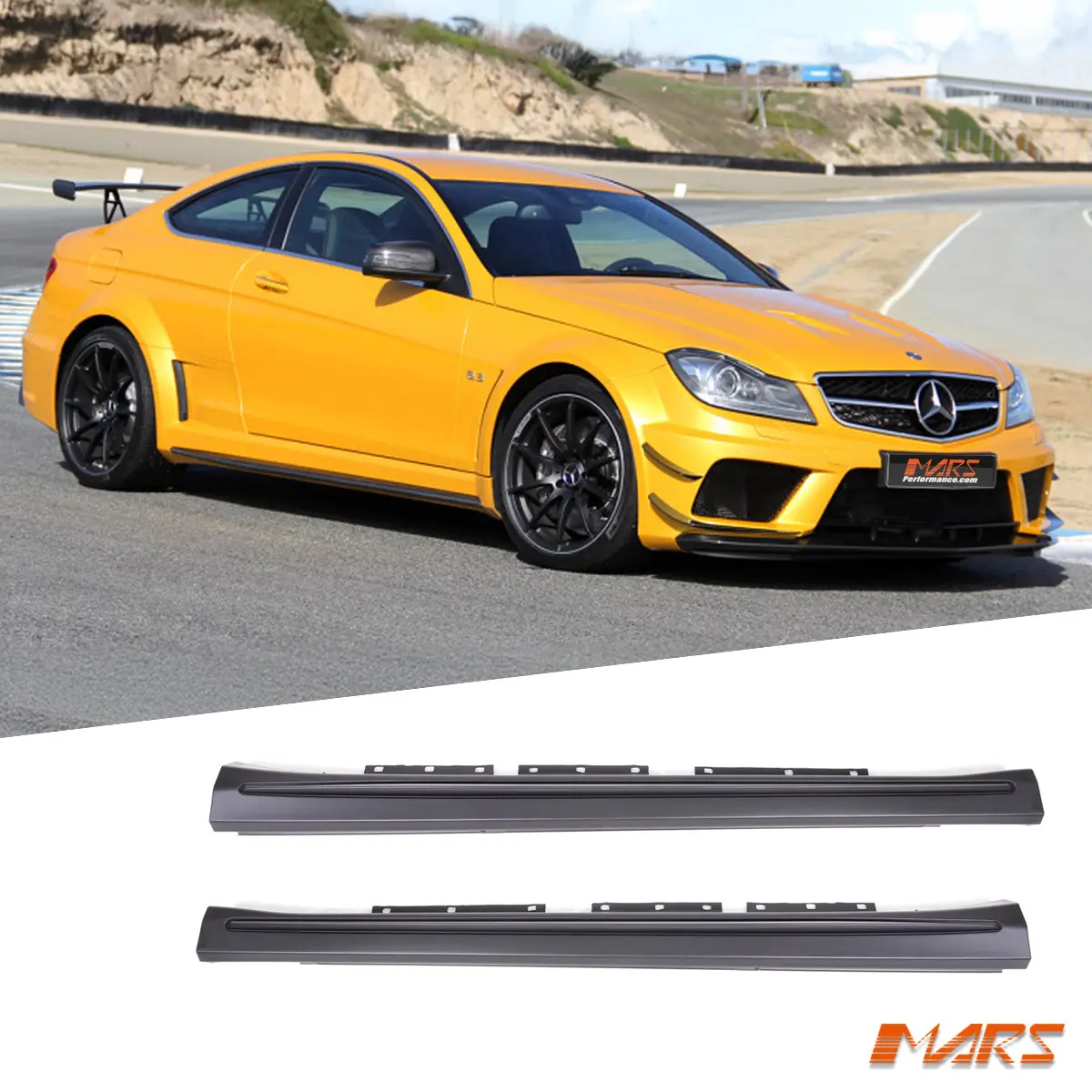 Black Series Style Lower Side Skirts Bodykit For Mercedes-Benz C-Class W204 C204 & Amg C63 2007-2014 1