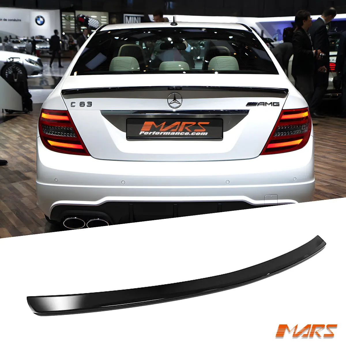 Gloss Black Rear Trunk Lip Spoiler Bodykit For Mercedes-Benz W204 C-Class Sedan & C63 Amg 2007-2014 1