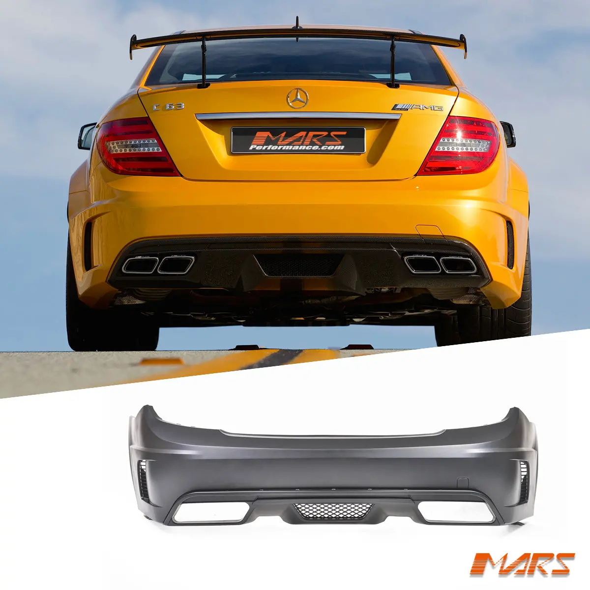 Black Series Style Rear Bumper Bar Bodykit For Mercedes-Benz C-Class W204 Sedan / C204 Coupe 2007-2014 & Amg C63 1