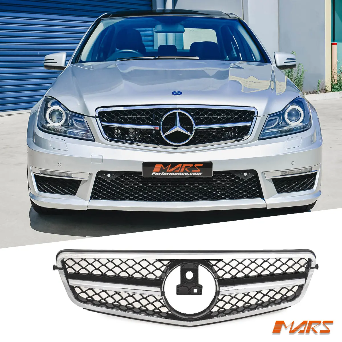 Amg C63 Style Front Bumper Bar Grille Grill Bodykit For Mercedes-Benz C-Class W204 Sedan & C204 Coupe 2007-2014 1