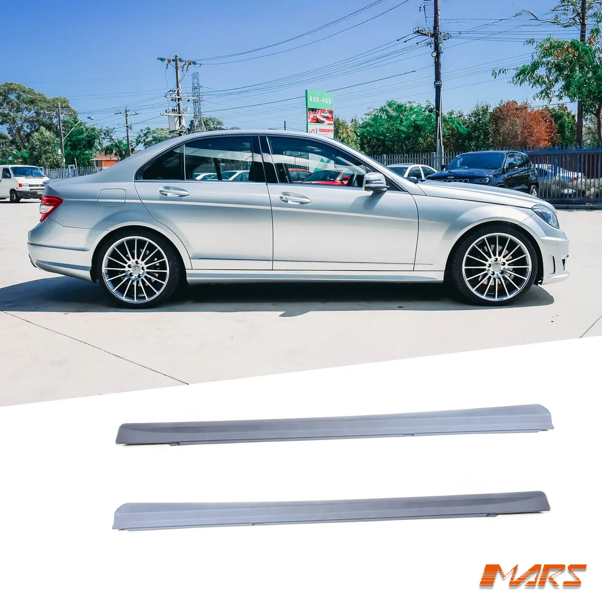 Amg C63 Style Side Skirts For Mercedes-Benz C-Class W204 Sedan / C204 Coupe 2007-2014 1