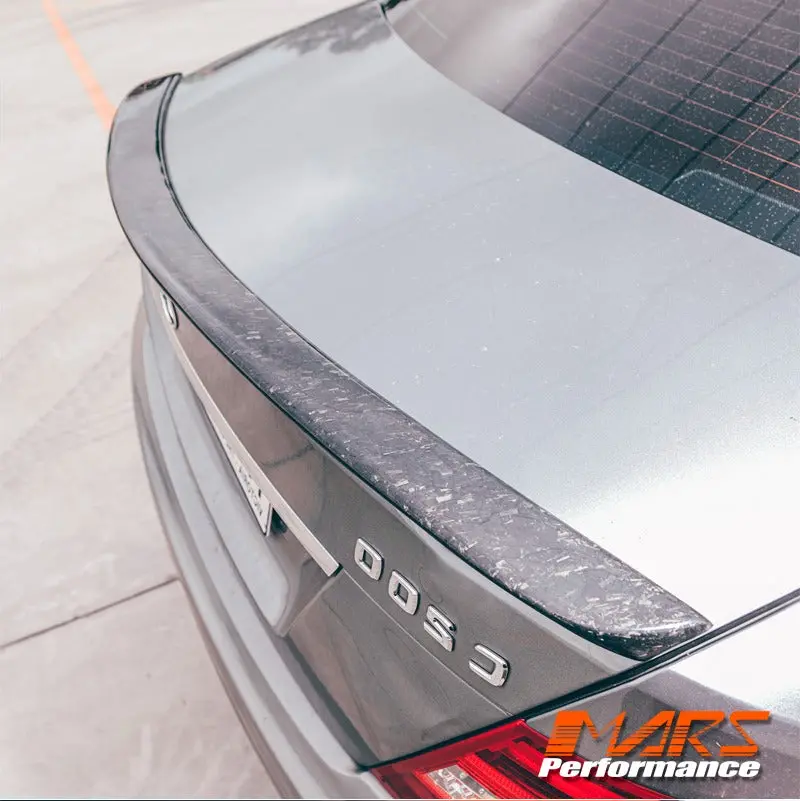 Marble Forged Carbon Fibre C63 Amg Style Rear Trunk Lip Spoiler Bodykit For Mercedes-Benz W204 C-Class Sedan 2007-2014 1