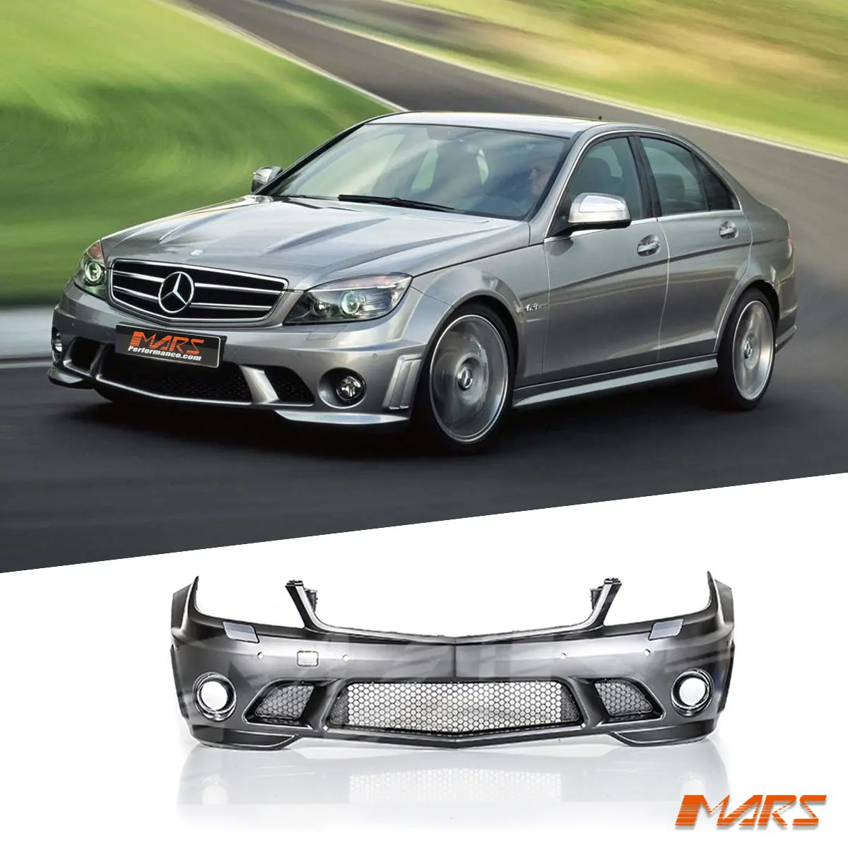 Amg C63 Style Front Bumper Bar Bodykit For Mercedes-Benz C-Class W204 Sedan & Wagon 2007-2010 1