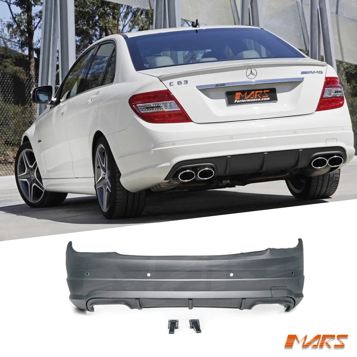 Amg C63 Style Rear Bumper Bar Bodykit For Mercedes-Benz C-Class W204 Sedan 2007-2010 1