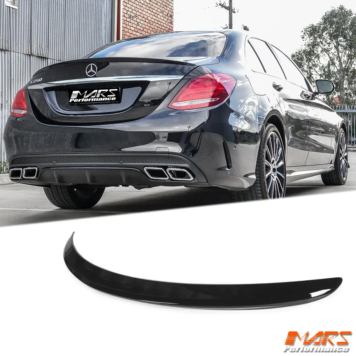 Gloss Black Amg Style Rear Trunk Lip Spoiler Bodykit For Mercedes Benz C-Class W205 Sedan & C43 & C63-S 2015-2021 1