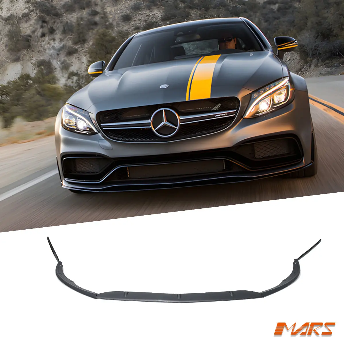 Amg Edition 1 Style Lip Spoiler For Mars Aftermarket C63 Style Mercedes-Benz C-Class W205 C205 Front Bumper Bar 1
