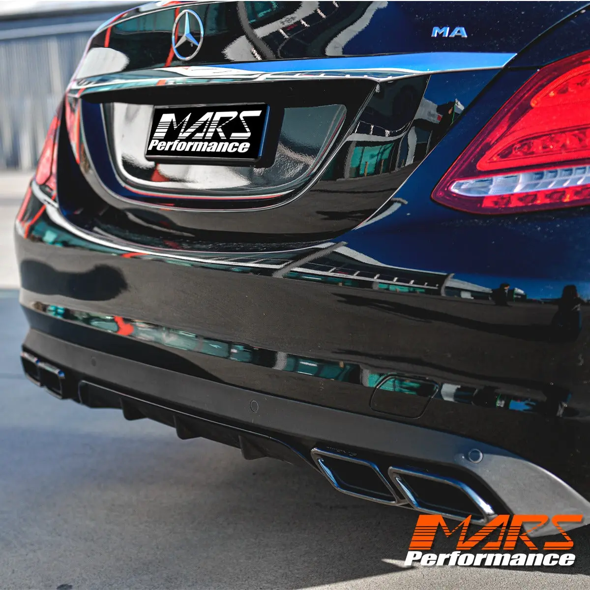 Amg C63 Style Rear Bumper Bar Diffuser Bodykit For Mercedes-Benz C-Class W205 Sedan 2014-2021 With Non Sport Pack 1