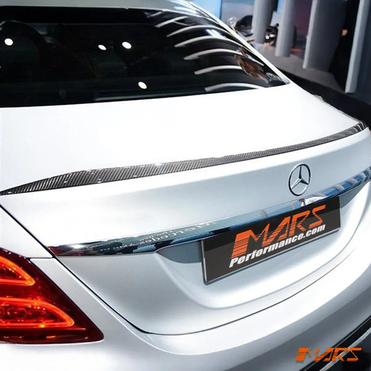 C63-S Style Carbon Fibre Rear Trunk Lip Spoiler Bodykit For Mercedes-Benz C-Class W205 Sedan & C43 Amg 2015-2021 1