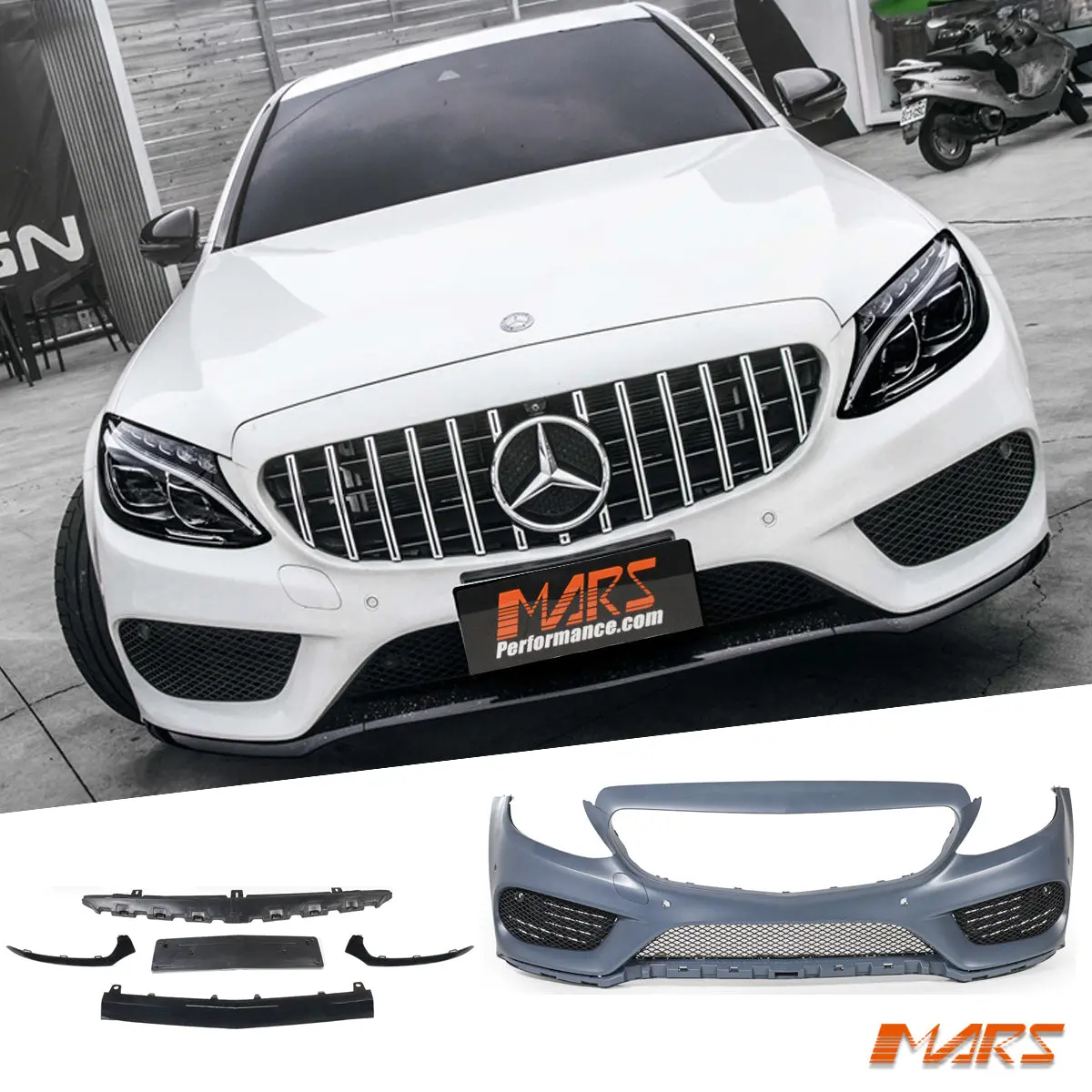 Completed Oe Style Front Bumper Bar Bodykit For Mercedes-Benz C-Class W205 Sedan & C205 Coupe 2015-2018 & C43 Amg 1