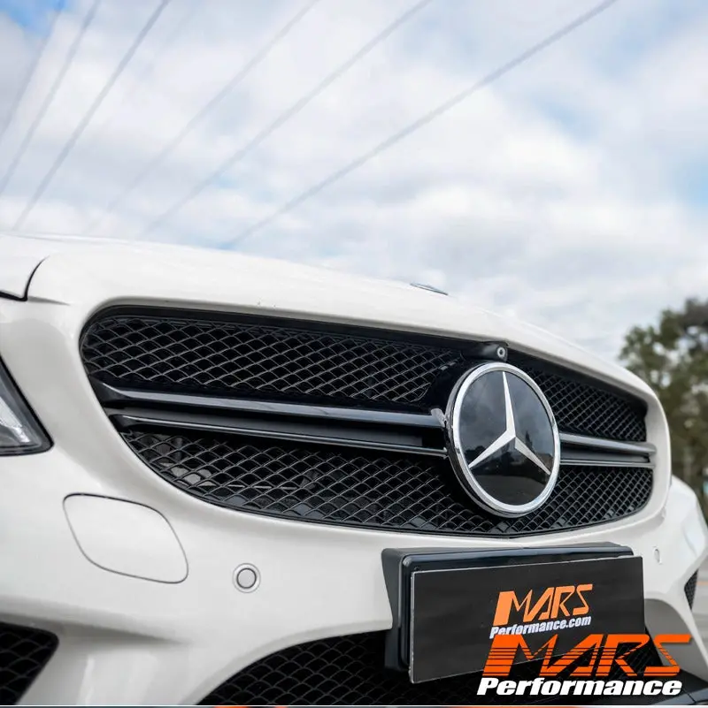 Gloss Black C63-S Amg Style Front Bumper Bar Grille For Mercedes-Benz My15-My18 C-Class W205 Sedan & C205 Coupe 1