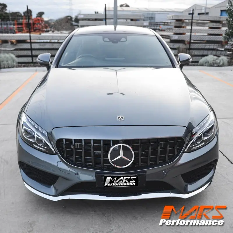 Gloss Black Amg C63 Panamericana Style Front Bumper Bar Grille Grill Bodykit For Mercedes-Benz C-Class W205 Sedan & C205 Coupe 2