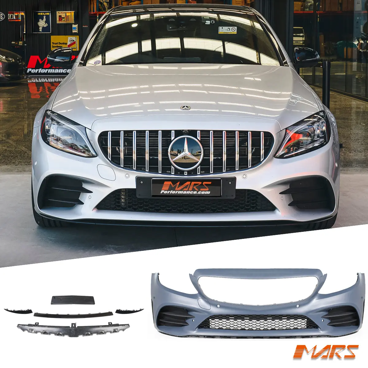 My19 Update Front Bumper Bar Bodykit For Mercedes-Benz C-Class W205 Sedan & C205 Coupe & C43 Amg 2015-2021 1