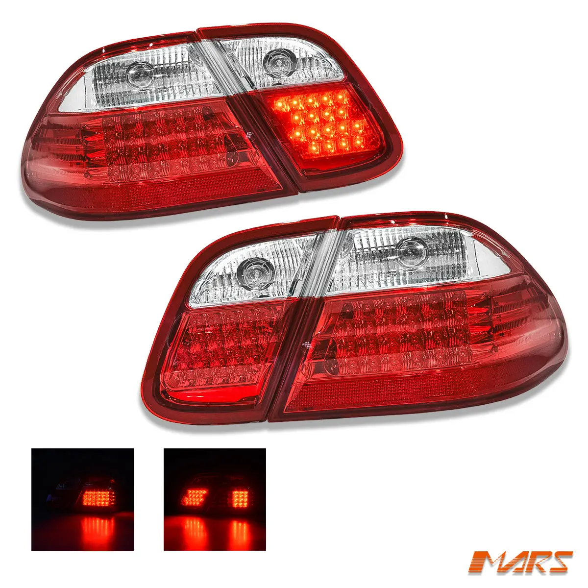 Clear Red Led Tail Lights For Mercedes-Benz Clk-Class W208 C208 A208 1997-2002 1