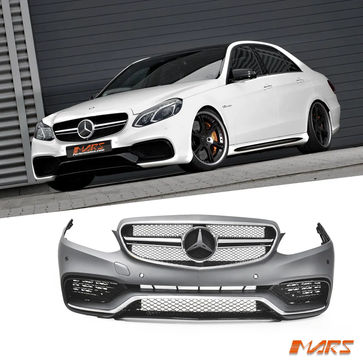Amg E63 Style Front Bumper Bar Bodykit & Grill For Mercedes-Benz W212 E-Class 2014-2016 1