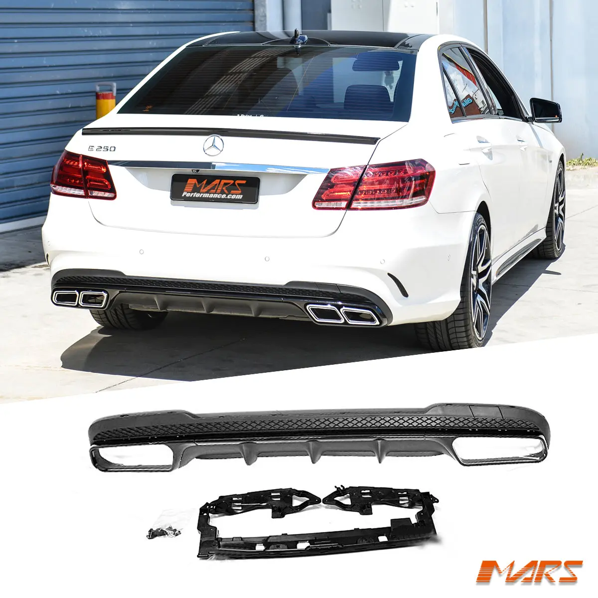 E63-S Style Diffuser Bodykit For Mercedes-Benz E-Class W212 Amg Sports Rear Bumper Bar 2014-2016 1