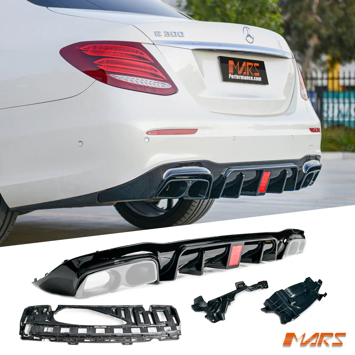 Brabus Style Rear Bumper Bar Diffuser Bodykit For Mercedes-Benz E-Class W213 Sedan Amg Package & E43 E53 E63-S 2017-2023 1