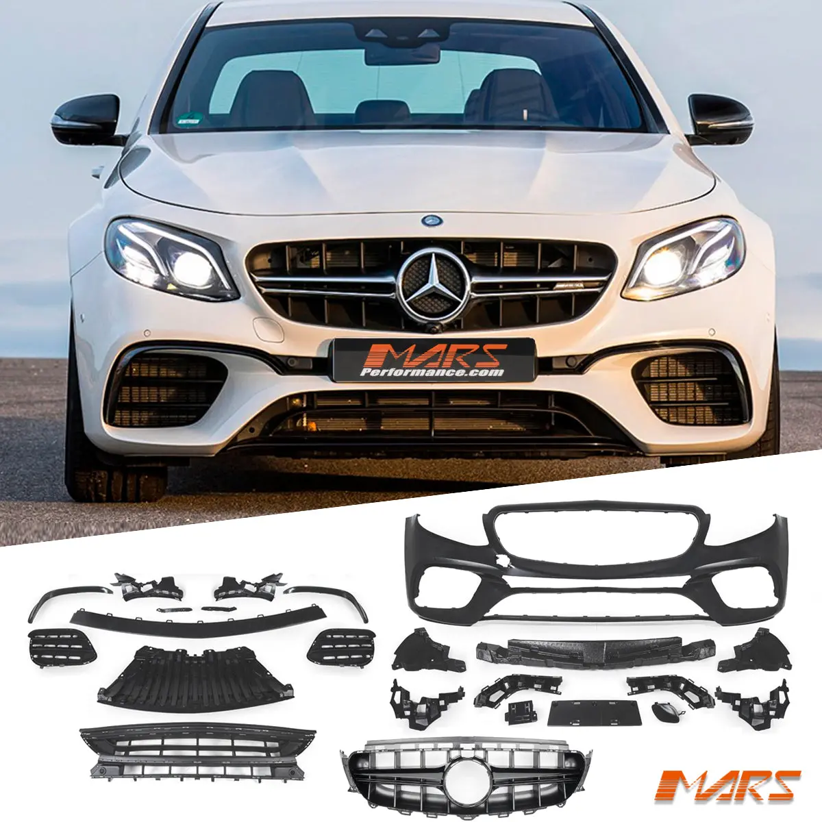 E63-S Style Front Bumper Bar Bodykit For Mercedes-Benz E-Class 2016-2020 Pre Update W213 Sedan & C238 A238 Coupe & E43 E53 Amg 1