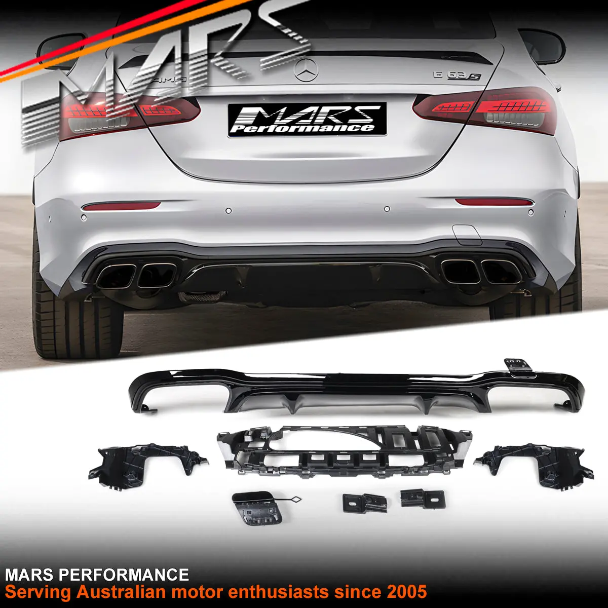 Gloss Black Rear Bumper Bar Diffuser Bodykit For Mercedes-Benz E-Class W213 Sedan 2017-2023 (Amg Package) & E43 E53 E63s 1
