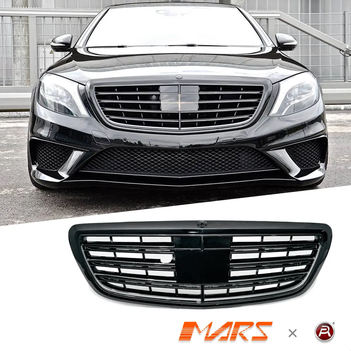 Black Front Bumper Bar Bodykit Grill Grille For Mercedes-Benz W222 S-Class 2013-2020 & S63 S65 Amg 1