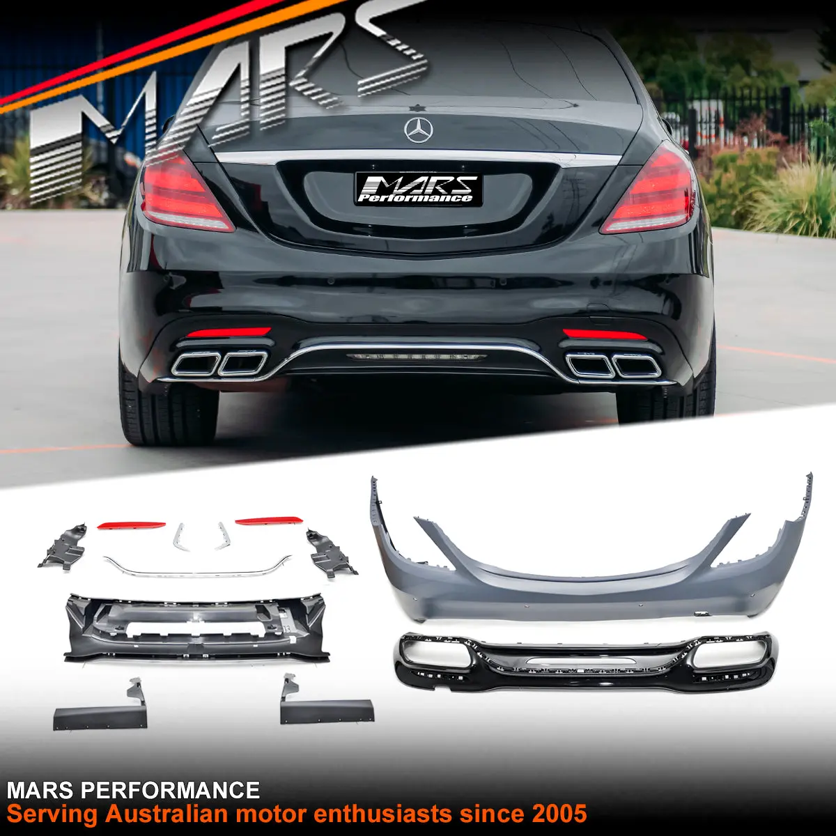 Amg S63 Style Rear Bumper Bar With Diffuser For Mercedes-Benz S-Class W222 X222 V222 Sedan 1