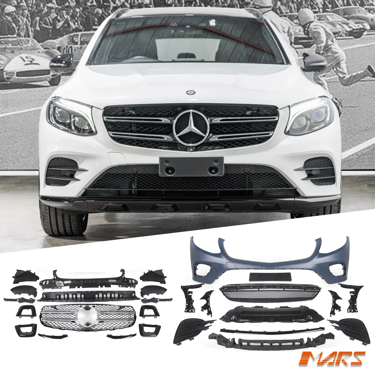 Completed Oe Style Front Bumper Bar For Mercedes-Benz Glc-Class X253 / C253 & Glc43 Amg 2015-2019 1