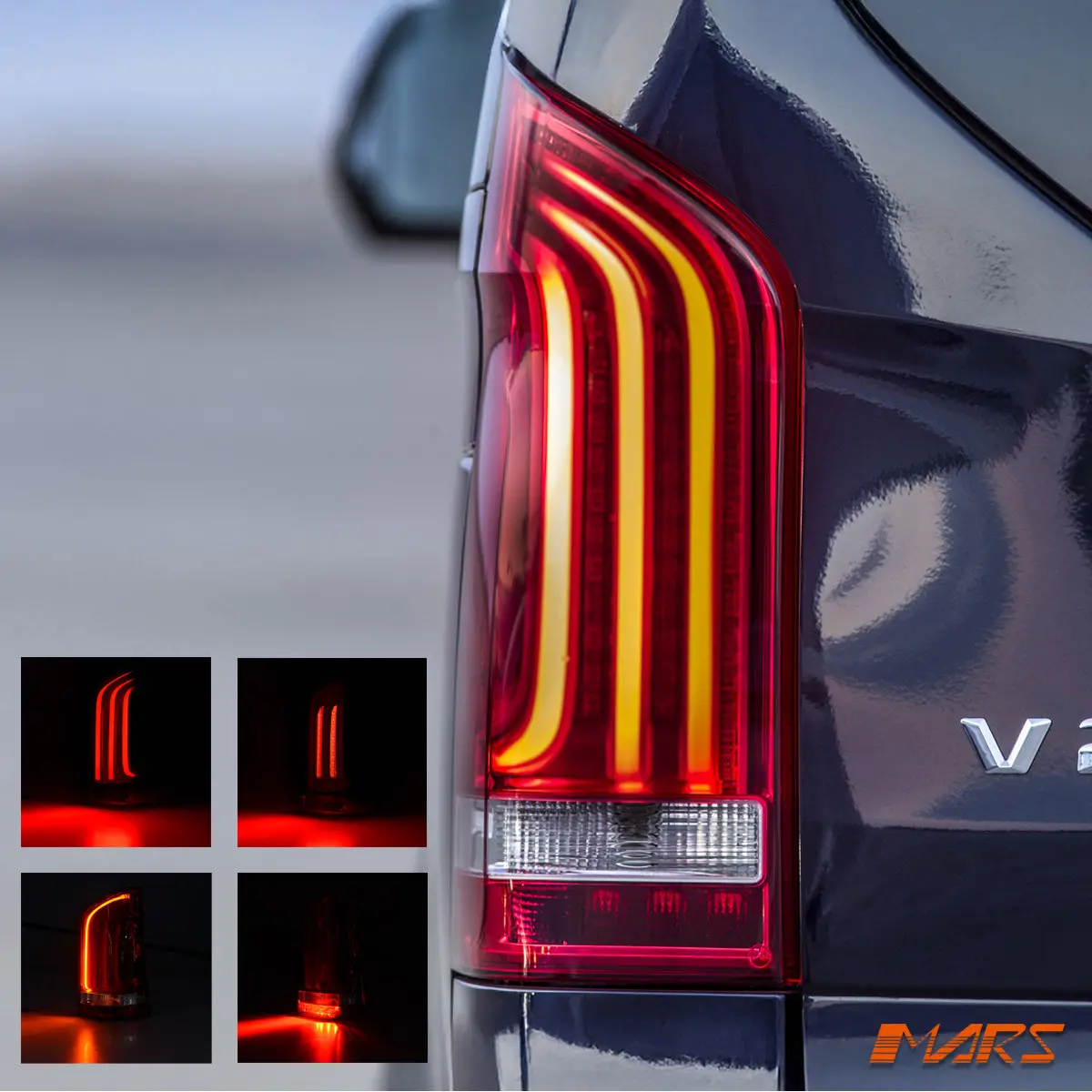 Clear Red Led Tail Lights With Sequential Indicator For Mercedes-Benz W447 Van V-Class Vito Valente 2015-2024 1