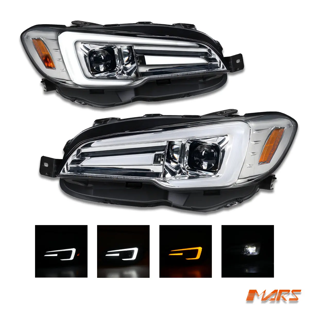 Crystal Clear Full Led Drl & Sequential Indicator Head Lights For Subaru Wrx & Sti Va 2015-2021 1
