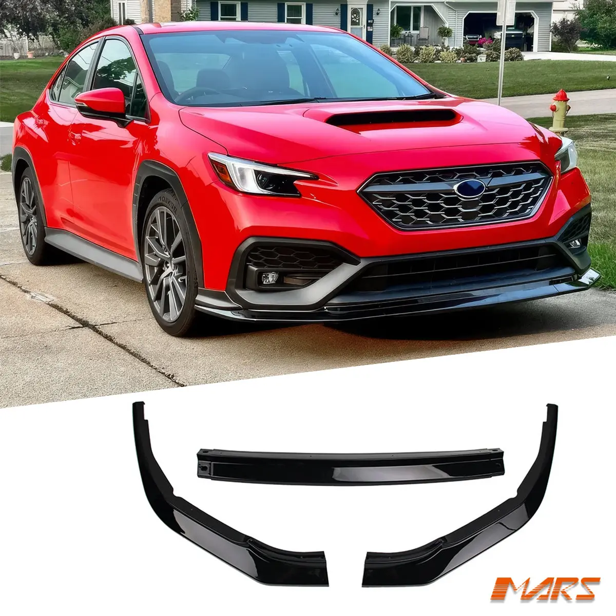Gloss Black V2 Style Lower Front Bumper Bar Lip Spoiler Bodykit For Subaru Wrx & Sti Vb 2022+ 1
