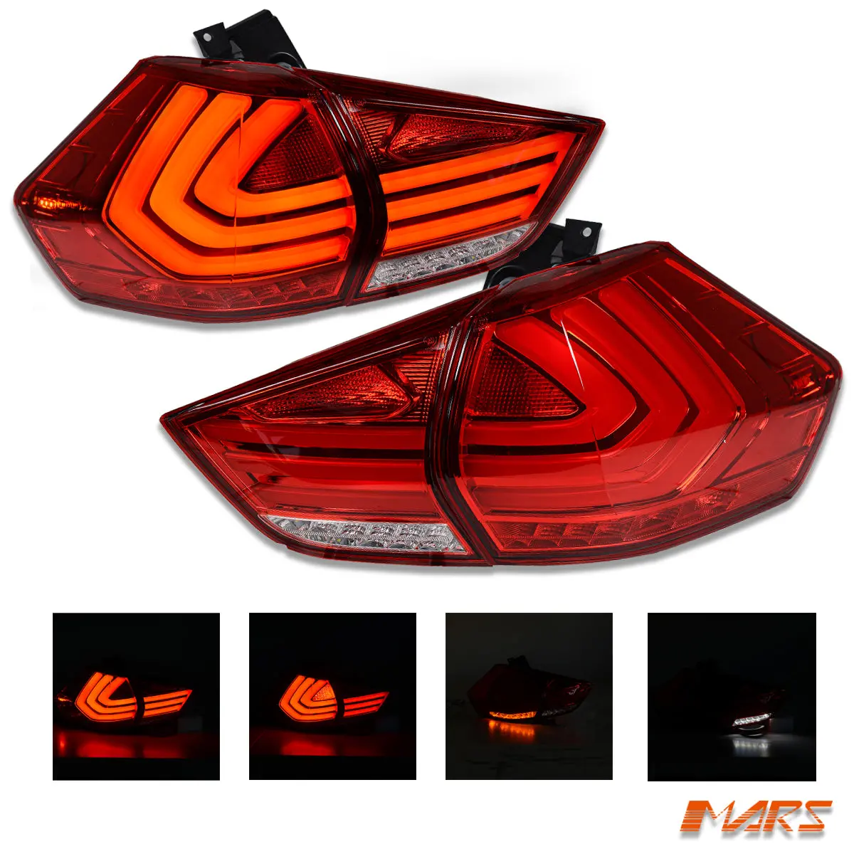 Full Red 3D Stripe Bar Full Led Tail Lights For Nissan X-Trail T32 Series 1 2014-2017 1