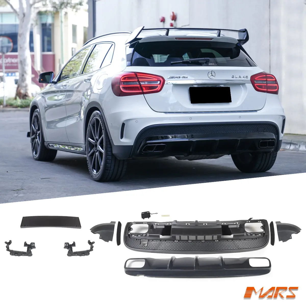 Rear Bumper Bar Diffuser Bodykit For Mercedes-Benz Gla-Class & Gla45 Amg X156 2013-2016 1