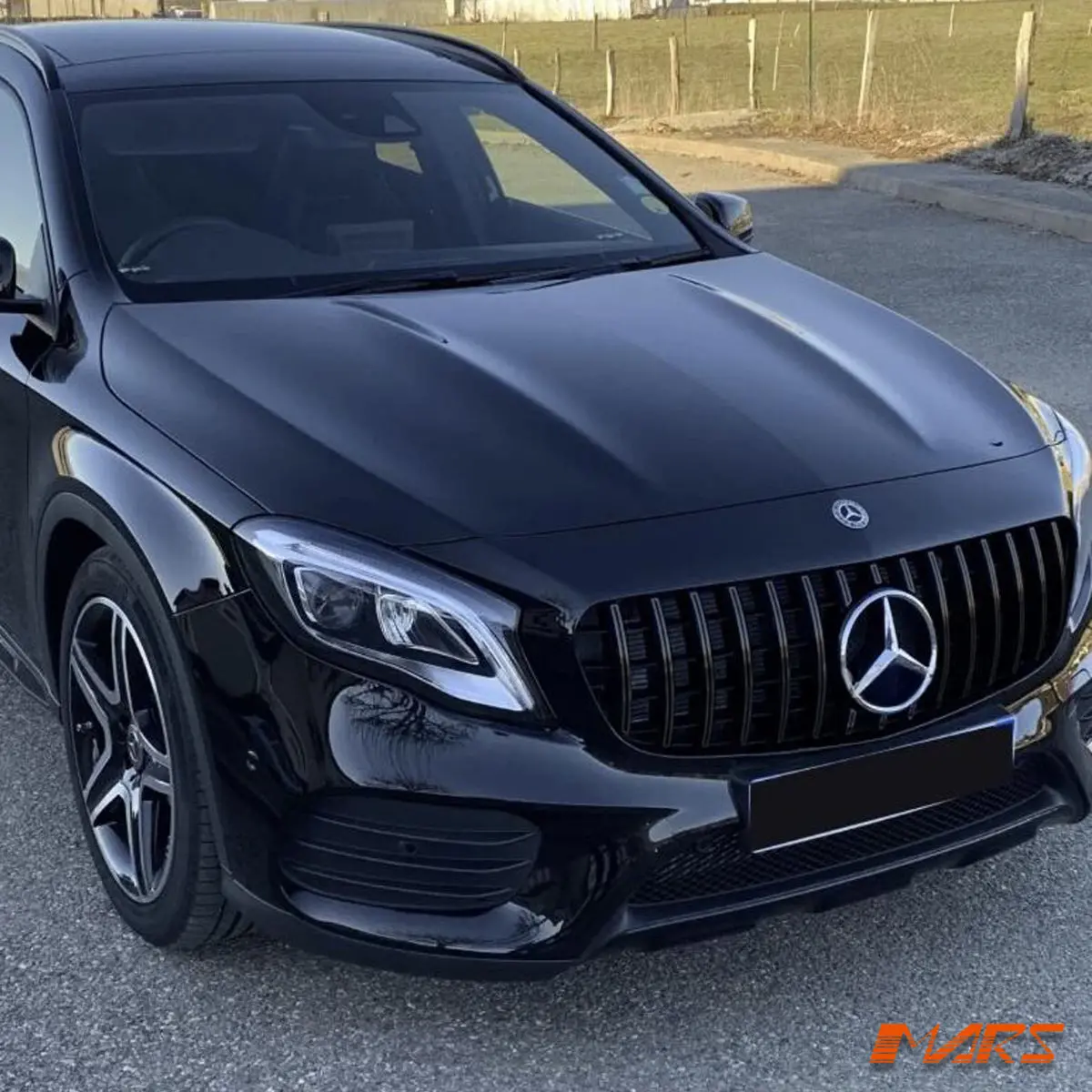 Black Panamericana Amg Style Front Bumper Bar Grill Grille Bodykit For Mercedes-Benz Gla-Class X156 2017-2020 1