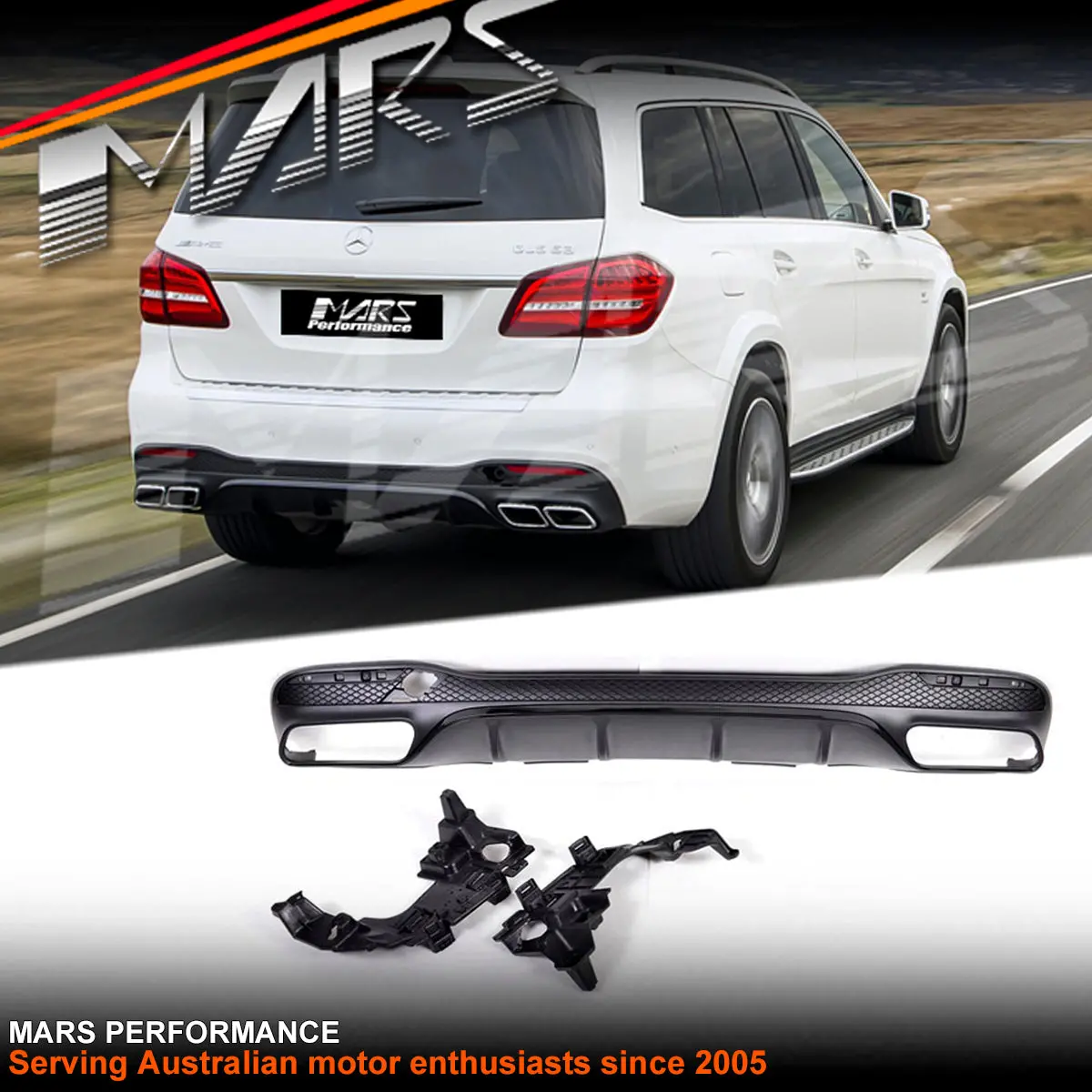 Rear Bumper Bar Diffuser Bodykit For Mercedes-Benz Gls-Class X166 2016-2019 & Gls63 Amg 1