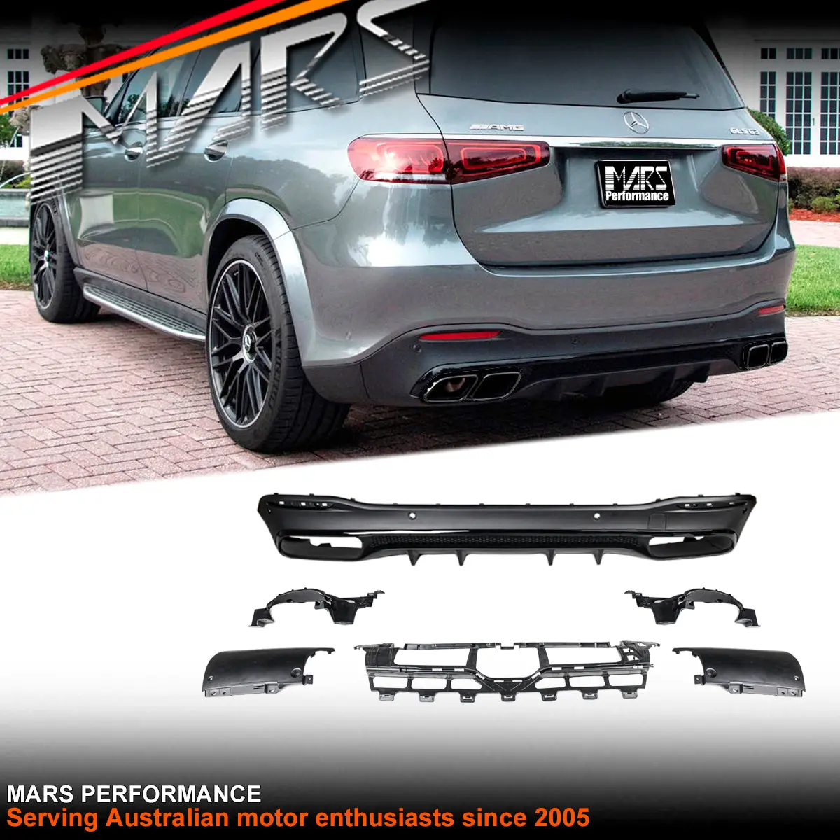 Gls63-S Style Rear Bumper Bar Diffuser Bodykit For Mercedes-Benz Gls Class X167 Amg Sport Pack 2019-2025 1