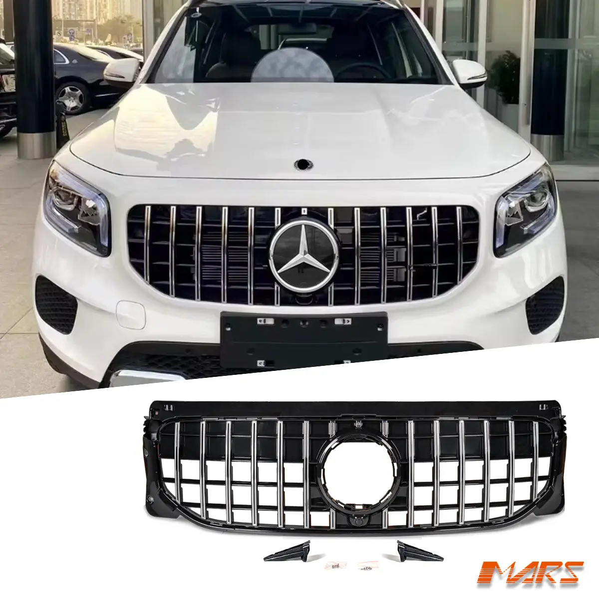 Glb35 Panamericana Style Front Grille Grill Bodykit For Mercedes-Benz Glb-Class X247 -No Amg Sport Bumper Bar 2020-2023 1