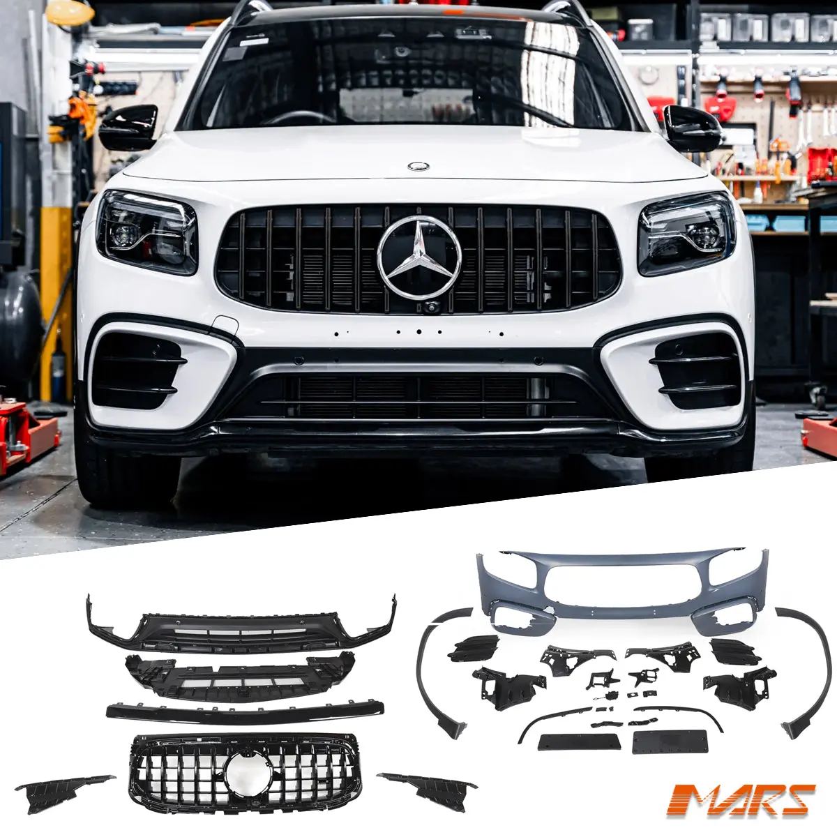 My23 Amg Style Front Bumper Bar Bodykit & Grille For Mercedes-Benz Glb-Class X247 & Glb35 (2019+) 1