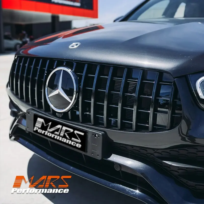 Gloss Black Amg Glc63 Panamericana Style Front Bumper Bar Grille Grill Bodykit For Mercedes-Benz Glc-Class X253 C253 & Glc43 2019-2023 1