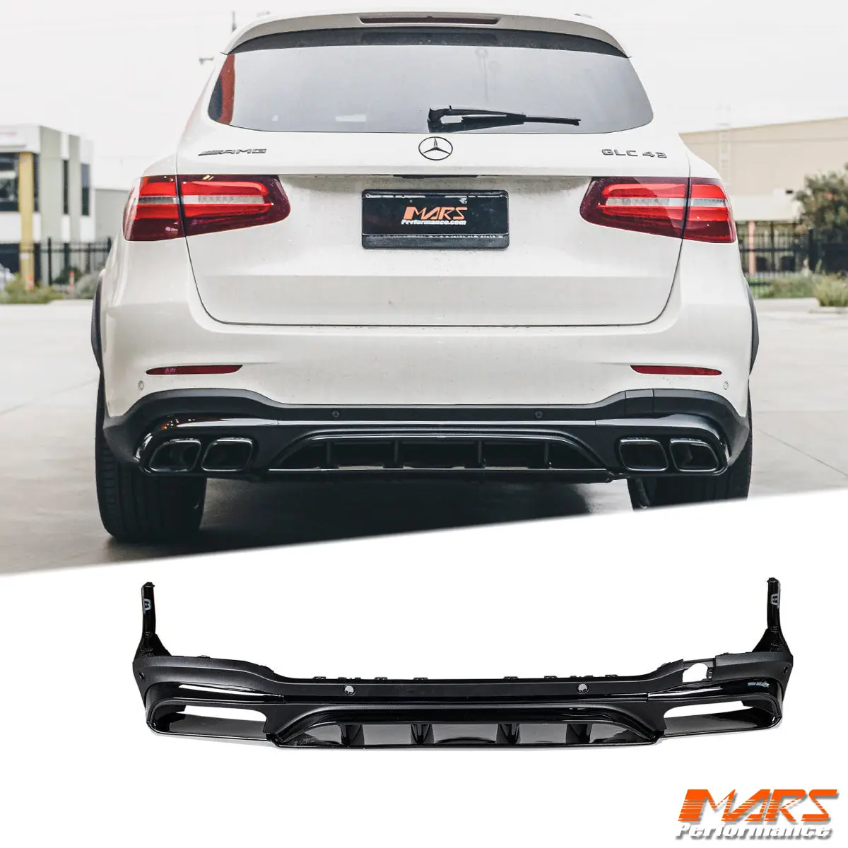 Update Rear Bumper Bar Diffuser Bodykit For Mercedes-Benz Glc-Class X253 Wagon 2015-2022 & Glc43 Glc63 Amg 1