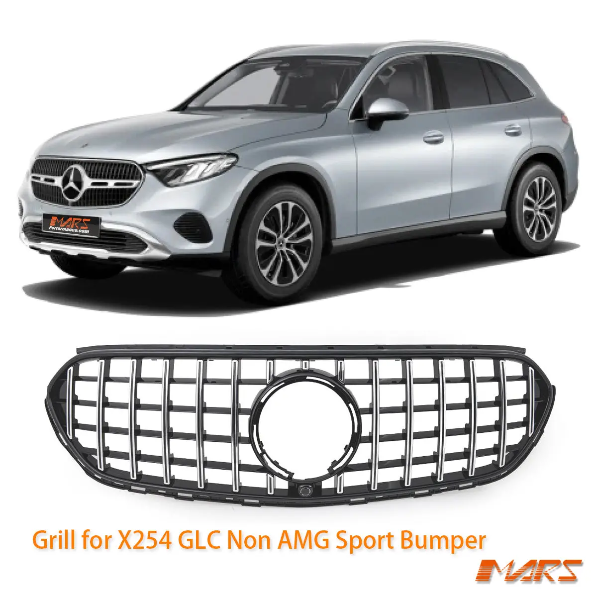 (For X254 Non Amg Sport Bumper Bar) Panamericana Glc63 Style Front Grille Grill Bodykit For Mercedes-Benz Glc-Class 2023+ 1
