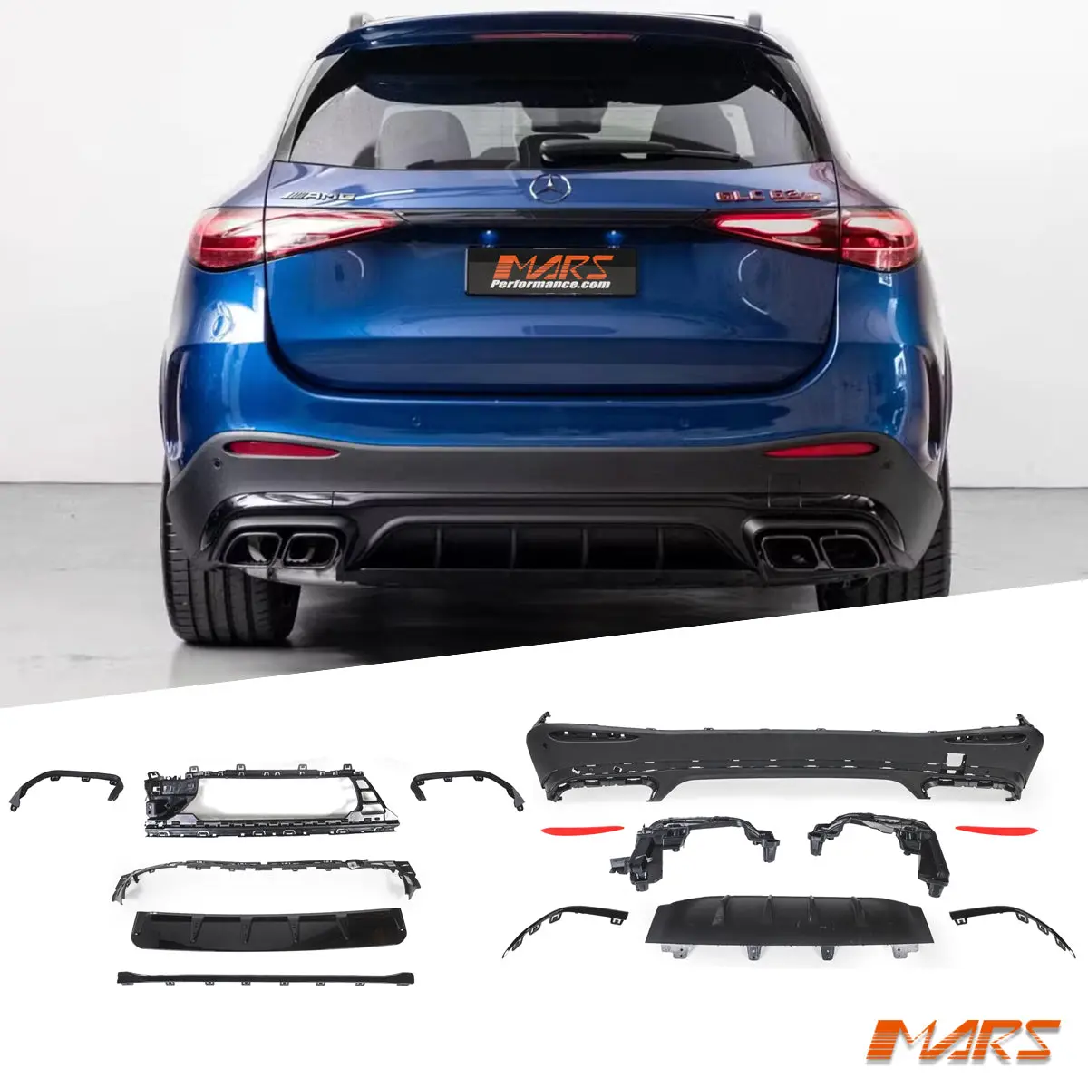Glc63 Style Rear Bumper Bar Diffuser For Mercedes-Benz Glc-Class X254 Wagon 2023-2025 & Glc43 Amg 1