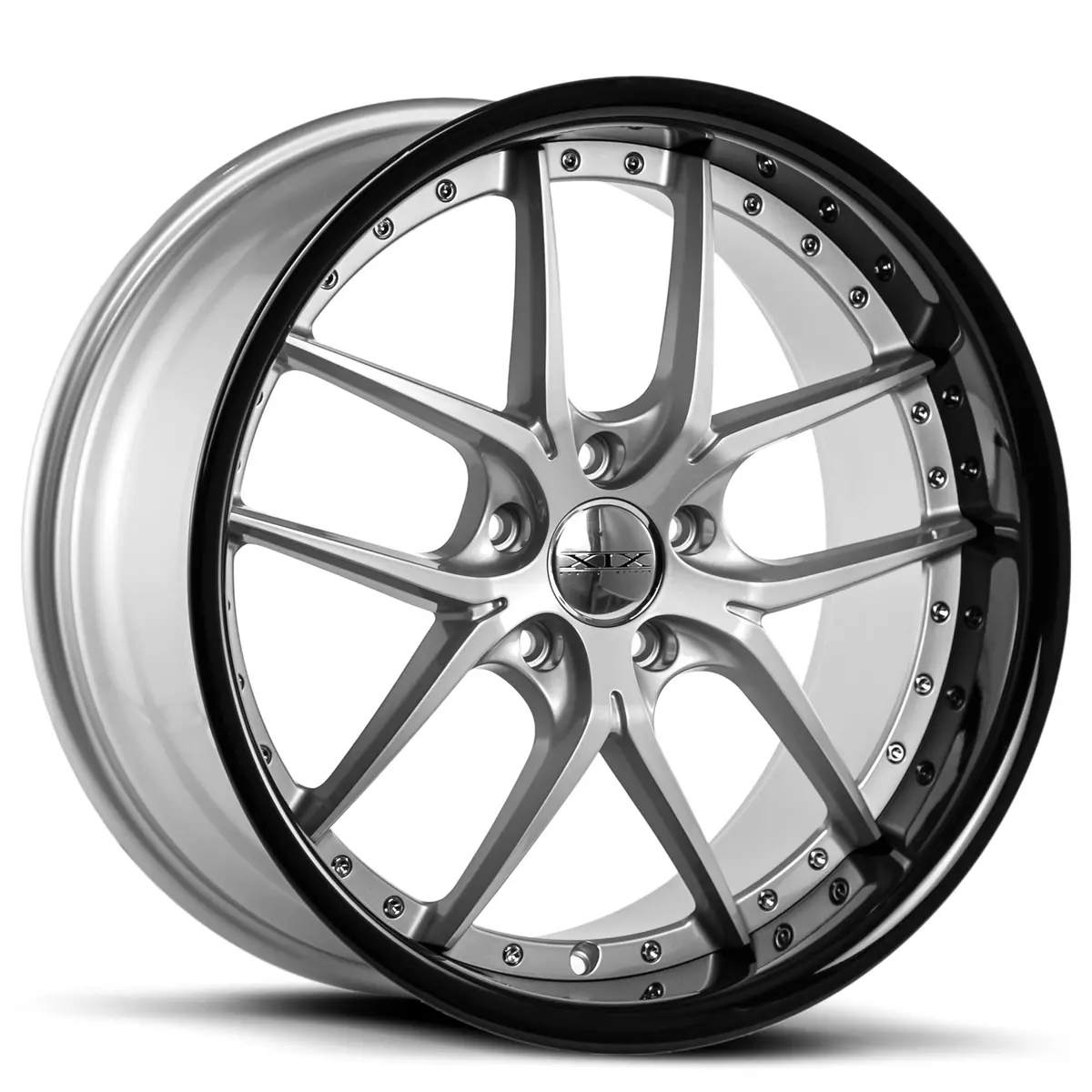 20" Xix X61 Wheels Silver With Gloss Black Lip 1