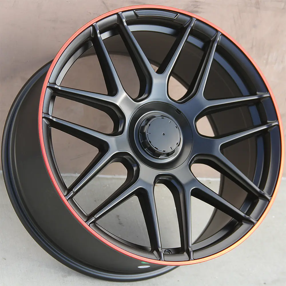 Mercedes Benz Wheels 5318 20X8.5/20X9.5 5X112 Matte Black Red Line Fit E Cl Clk Slk S Sl Class 300 350 450 550 1